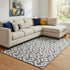 8' X 10' Black And Ivory Geometric Washable Area Rug With UV Protection