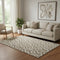 5' X 8' Brown And Ivory Geometric Washable Area Rug With UV Protection
