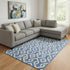 8' X 10' Blue And Ivory Geometric Washable Area Rug With UV Protection