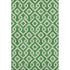 5' X 8' Emerald And Ivory Geometric Washable Area Rug With UV Protection
