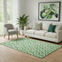 5' X 8' Emerald And Ivory Geometric Washable Area Rug With UV Protection