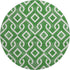 8' Emerald And Ivory Geometric Washable Round Rug With UV Protection