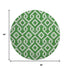 8' Emerald And Ivory Geometric Washable Round Rug With UV Protection