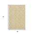 5' X 8' Gold And Ivory Geometric Washable Area Rug With UV Protection
