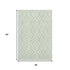 5' X 8' Mint Green And Ivory Geometric Washable Area Rug With UV Protection