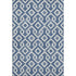 5' X 8' Navy Blue And Ivory Geometric Washable Area Rug With UV Protection