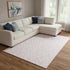 8' X 10' Pink And Ivory Geometric Washable Area Rug With UV Protection