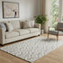 5' X 8' Taupe And Ivory Geometric Washable Area Rug With UV Protection