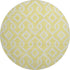 8' Yellow And Ivory Geometric Washable Round Rug With UV Protection