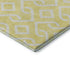 8' Yellow And Ivory Geometric Washable Round Rug With UV Protection