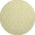 8' Yellow And Ivory Geometric Washable Round Rug With UV Protection