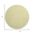 8' Yellow And Ivory Geometric Washable Round Rug With UV Protection