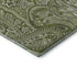 5' X 8' Green And Ivory Paisley Washable Area Rug With UV Protection