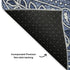 8' Navy Blue And Ivory Paisley Washable Round Rug With UV Protection