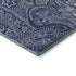 8' Navy Blue And Ivory Paisley Washable Round Rug With UV Protection