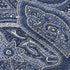 8' Navy Blue And Ivory Paisley Washable Round Rug With UV Protection