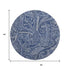 8' Navy Blue And Ivory Paisley Washable Round Rug With UV Protection