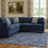 8' X 10' Navy Blue And Ivory Paisley Washable Area Rug With UV Protection