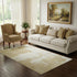 5' X 8' Beige Ivory And Gold Abstract Washable Area Rug With UV Protection