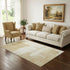 5' X 8' Beige Ivory And Gold Abstract Washable Area Rug With UV Protection