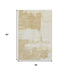5' X 8' Beige Ivory And Gold Abstract Washable Area Rug With UV Protection