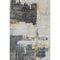 8' X 10' Charcoal Ivory And Gold Abstract Washable Area Rug With UV Protection