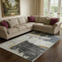 8' X 10' Charcoal Ivory And Gold Abstract Washable Area Rug With UV Protection