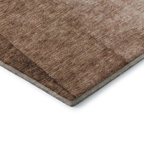 5' X 8' Brown And Beige Ombre Washable Area Rug With UV Protection