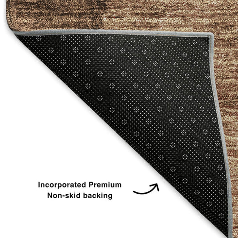 8' X 10' Brown And Beige Ombre Washable Area Rug With UV Protection