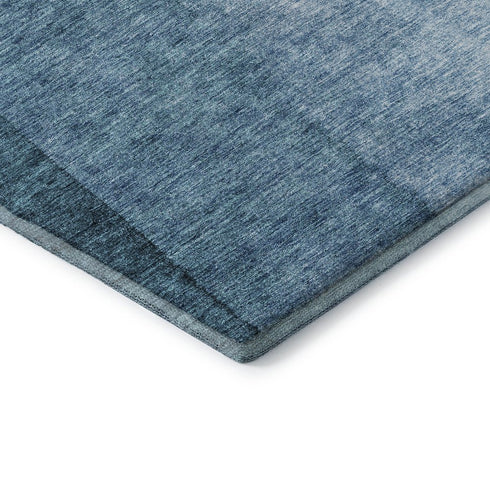 5' X 8' Blue And Ivory Ombre Washable Area Rug With UV Protection