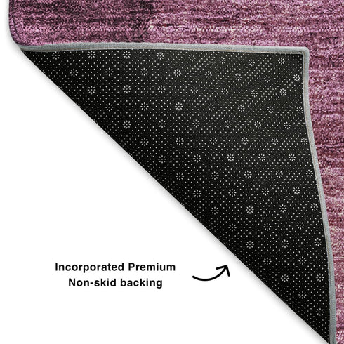 5' X 8' Merlot And Ivory Ombre Washable Area Rug With UV Protection