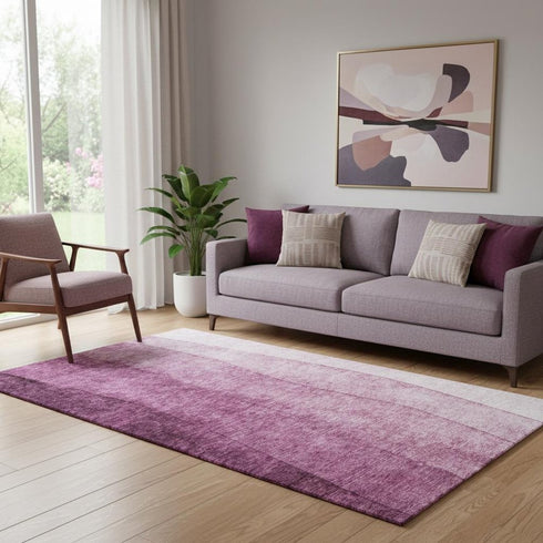 5' X 8' Merlot And Ivory Ombre Washable Area Rug With UV Protection