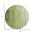 8' Olive Green And Ivory Ombre Washable Round Rug With UV Protection