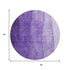 8' Purple And Ivory Ombre Washable Round Rug With UV Protection