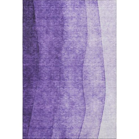 9' X 12' Purple And Ivory Ombre Washable Area Rug With UV Protection