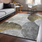 8' X 10' Gray Gold And Ivory Floral Washable Area Rug With UV Protection