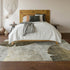 8' X 10' Gray Gold And Ivory Floral Washable Area Rug With UV Protection