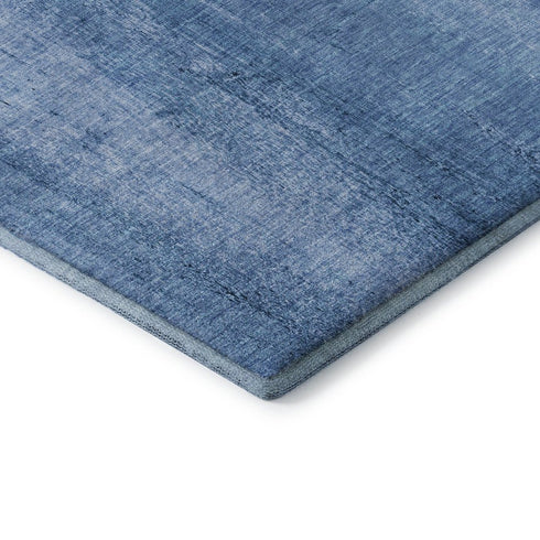5' X 8' Blue And Ivory Nautical Washable Area Rug With UV Protection