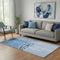 5' X 8' Blue And Ivory Nautical Washable Area Rug With UV Protection