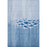 8' X 10' Blue And Ivory Nautical Washable Area Rug With UV Protection