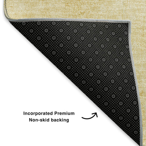 9' X 12' Gold And Ivory Nautical Washable Area Rug With UV Protection