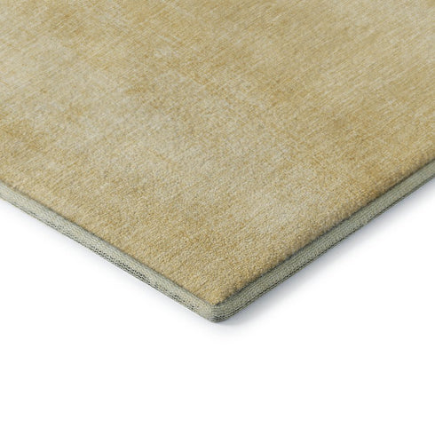 9' X 12' Gold And Ivory Nautical Washable Area Rug With UV Protection
