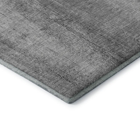 8' X 10' Gray And Ivory Nautical Washable Area Rug With UV Protection