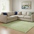 8' X 10' Artichoke Green And Ivory Abstract Washable Area Rug With UV Protection