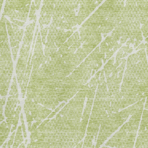 8' X 10' Artichoke Green And Ivory Abstract Washable Area Rug With UV Protection