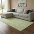 9' X 12' Artichoke Green And Ivory Abstract Washable Area Rug With UV Protection