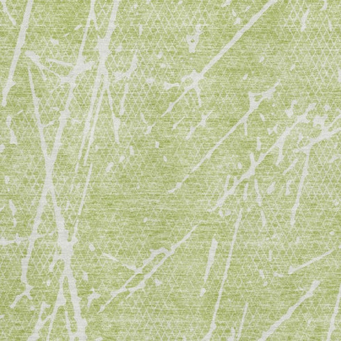 9' X 12' Artichoke Green And Ivory Abstract Washable Area Rug With UV Protection
