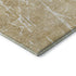 8' Beige And Ivory Abstract Washable Round Rug With UV Protection