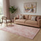 5' X 8' Blush And Ivory Abstract Washable Area Rug With UV Protection