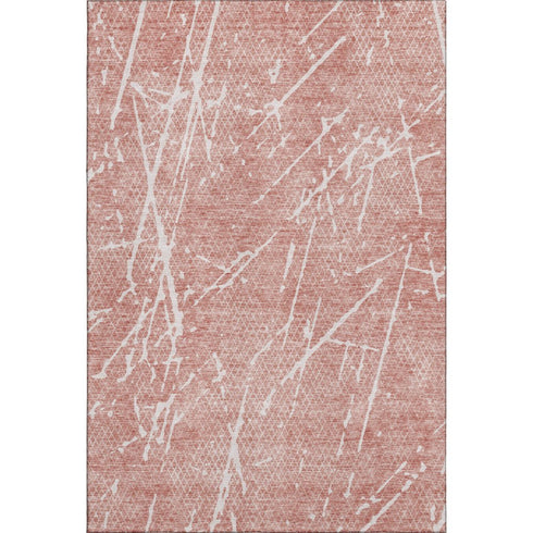 8' X 10' Blush And Ivory Abstract Washable Area Rug With UV Protection
